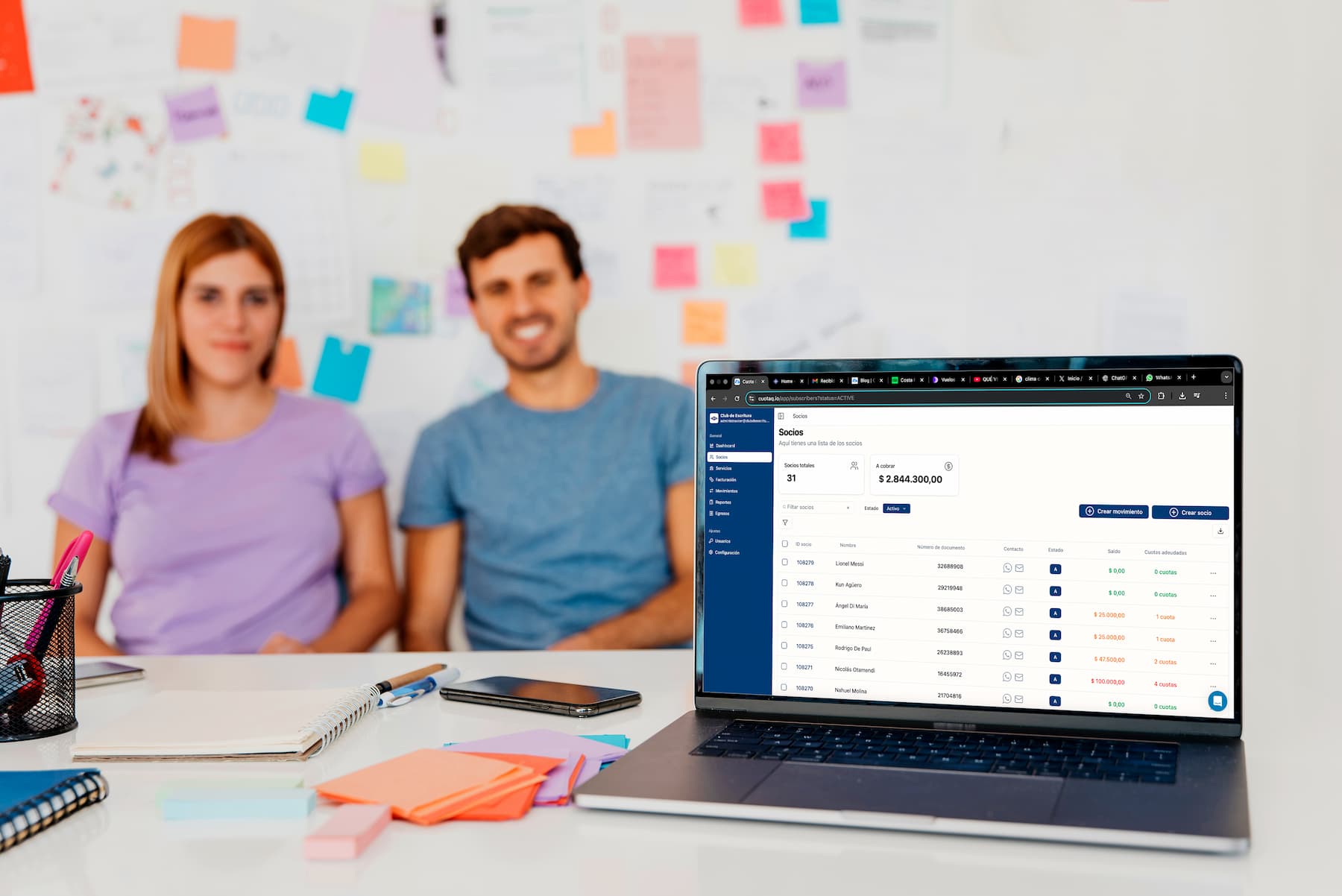 Dashboard de gestión de socios